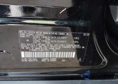 2020 Toyota Rav4 Hybrid Xle из США, поврежденный, VIN 2T3RWRFV1LW077070